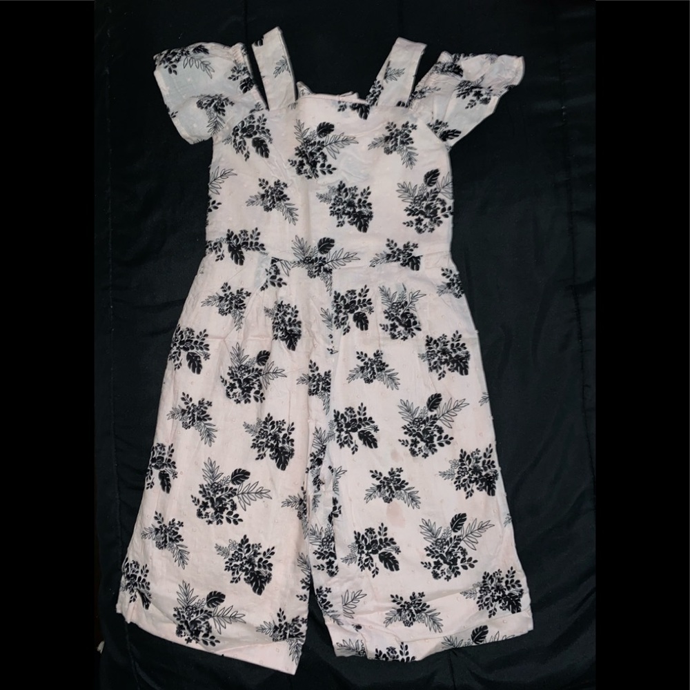 Floral swiss dot romper